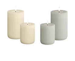 LED Echtwachskerze – Riffel