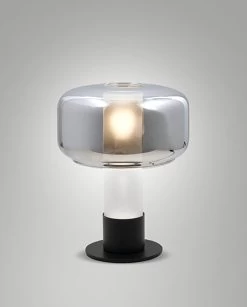 Tischleuchte – Flick – Grau Transparent
