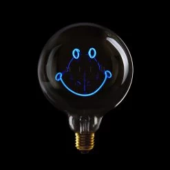 Statement Bulb – Smiley Blau