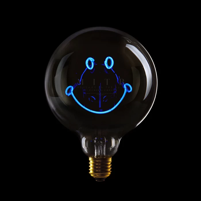 Statement Bulb – Smiley Blau