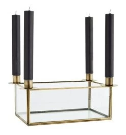 Kerzenständer – Glasbox Gold
